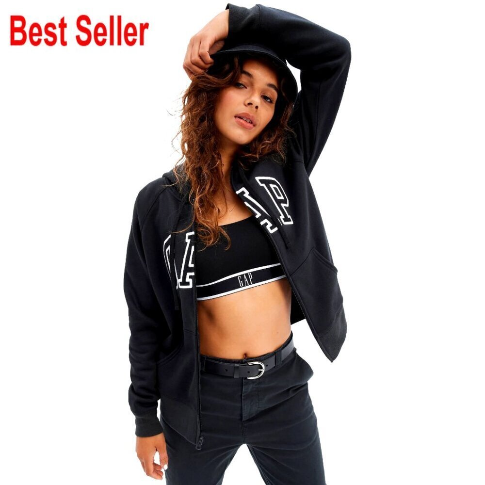 Women's Full Zip Hoodie, Soft Cotton Blend, Logo Design, Casual Wear